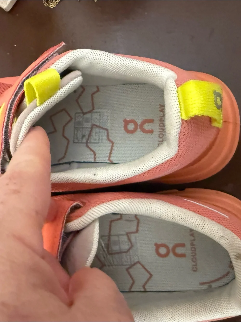 Coral Pink Kids Athletic Sneakers with Yellow Accents